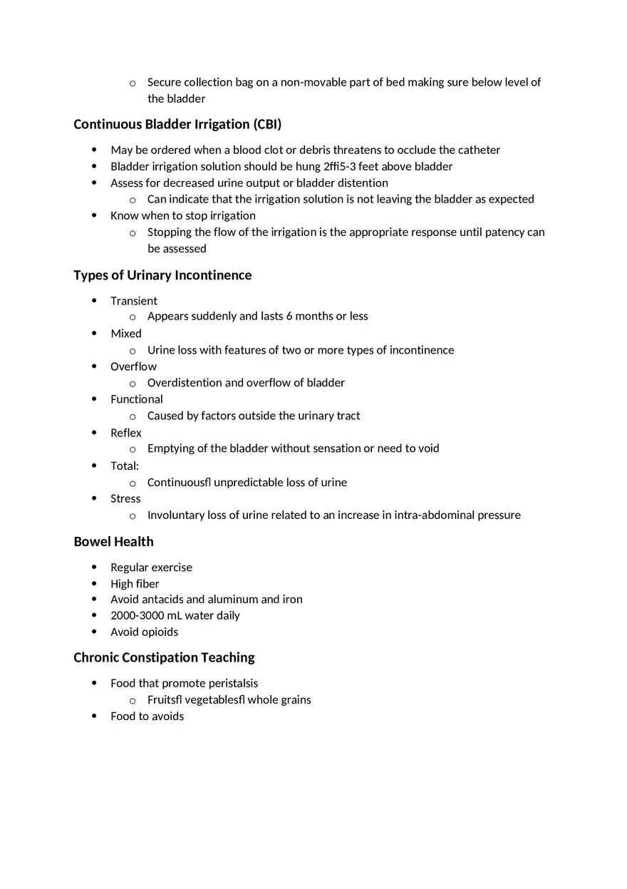 Urinary and Bowel Elimination Study Guide - Page 3