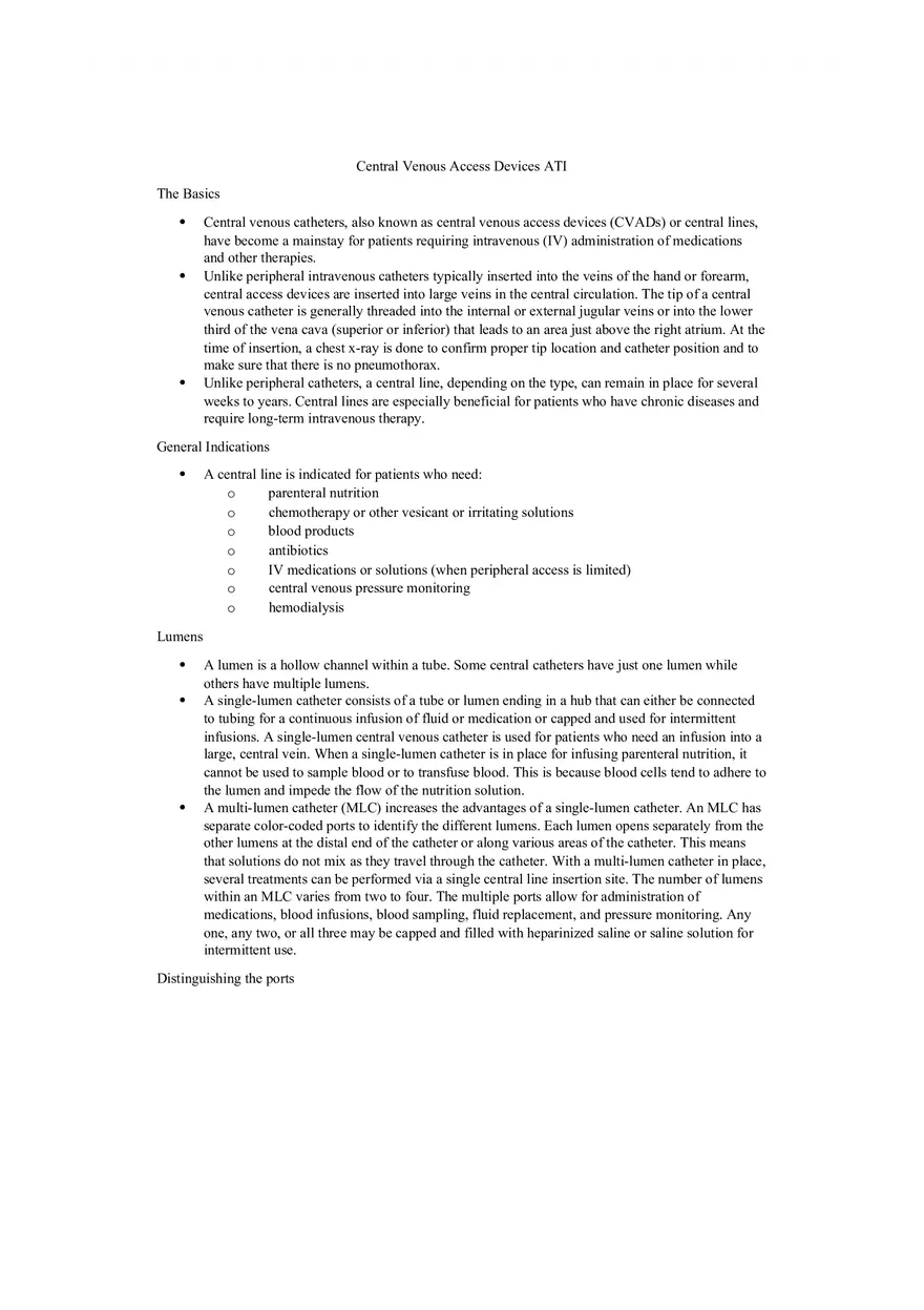 Central Venous Access Devices - Page 1