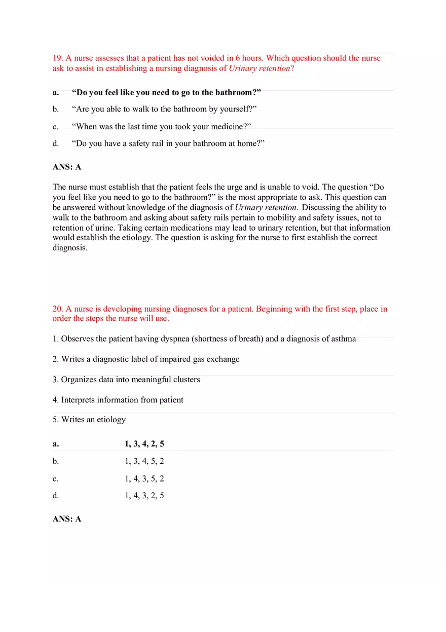 Chapter 17 Fundamentals and Medical Surgical Questions - Page 11