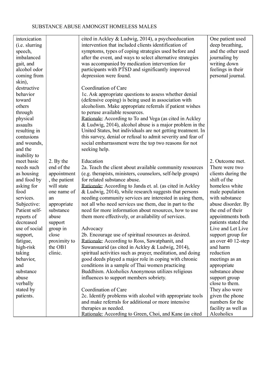 Community Nursing Careplan - Population Based Change Care Plan - Page 10