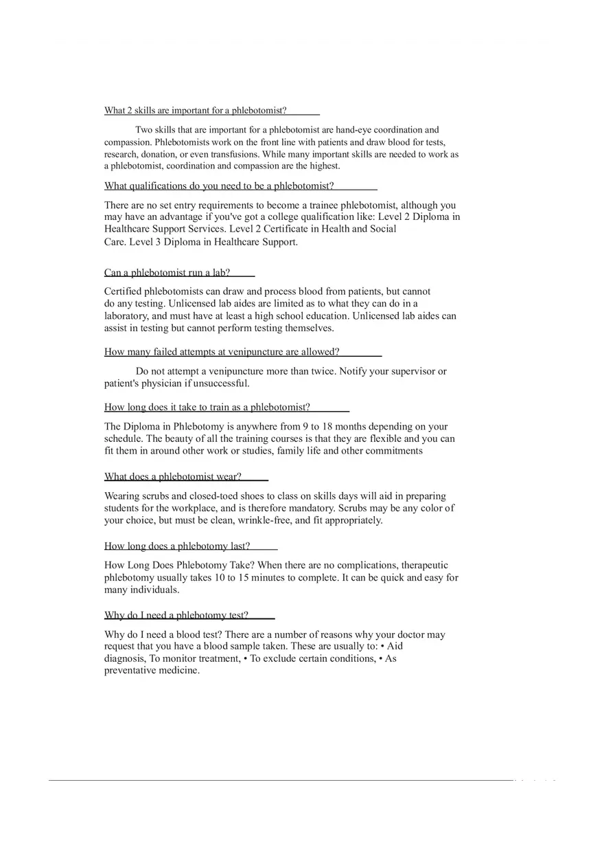 Phlebotomy General Basics - Page 1
