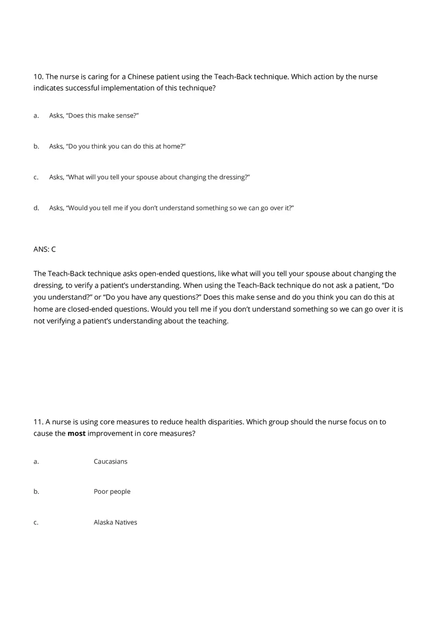 Cultural Awareness Nursing Test Banks with Answers - Page 12