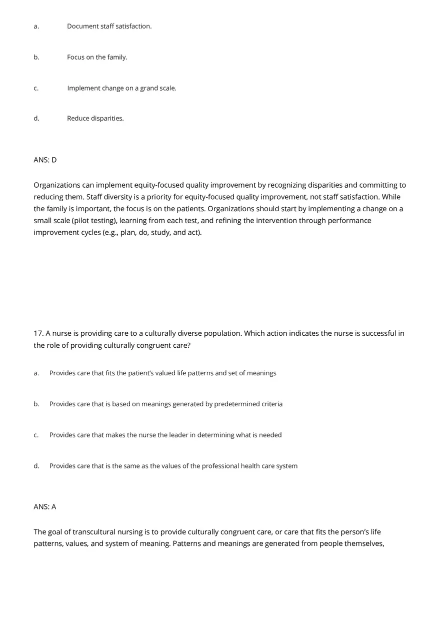 Cultural Awareness Nursing Test Banks with Answers - Page 3
