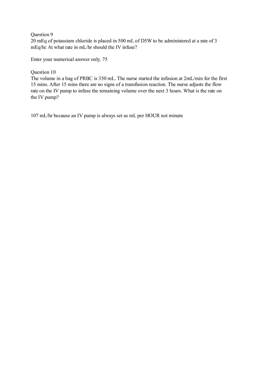 Medical Surgical Nursing Practice Quiz and Dosage Calculations - Page 3