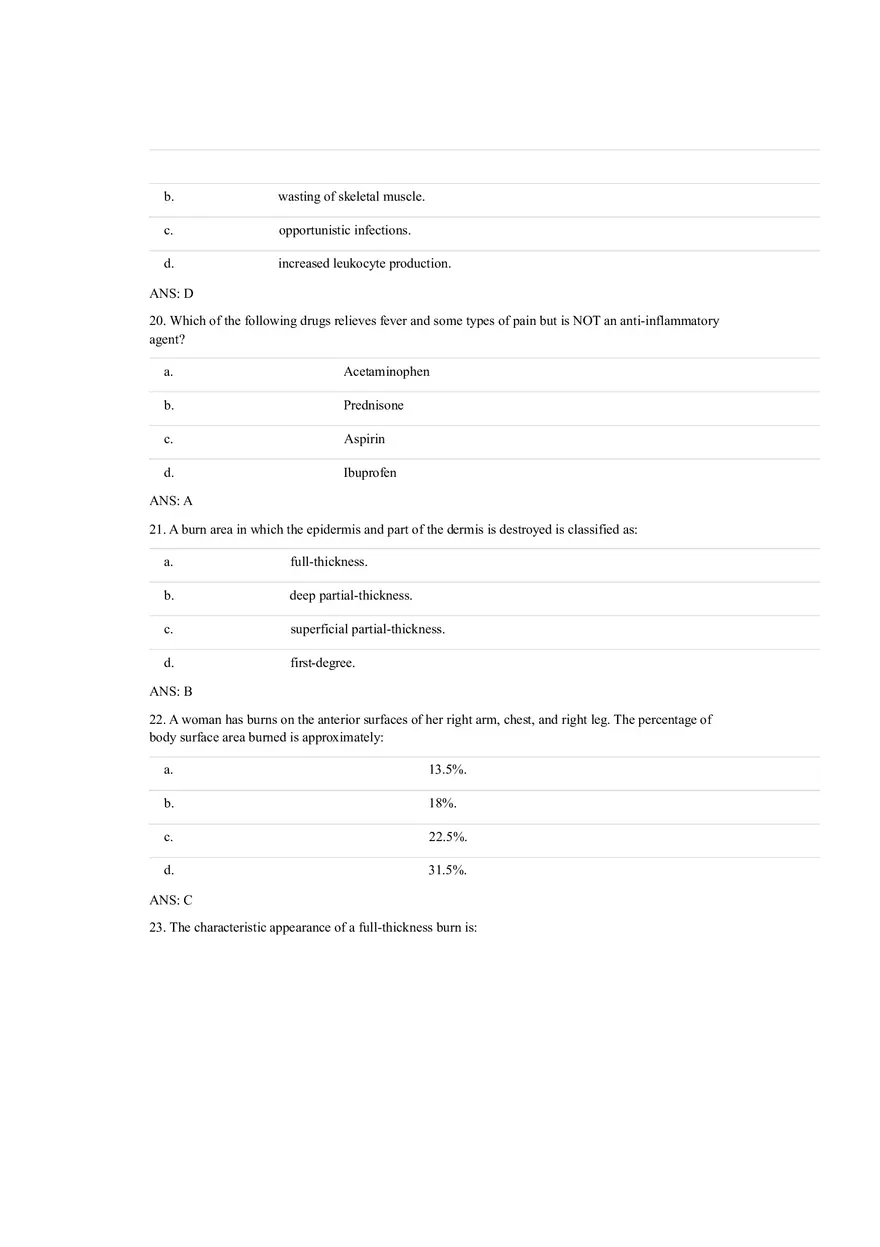 Answer Key - Inflammation and Healing Test Bank - Page 13