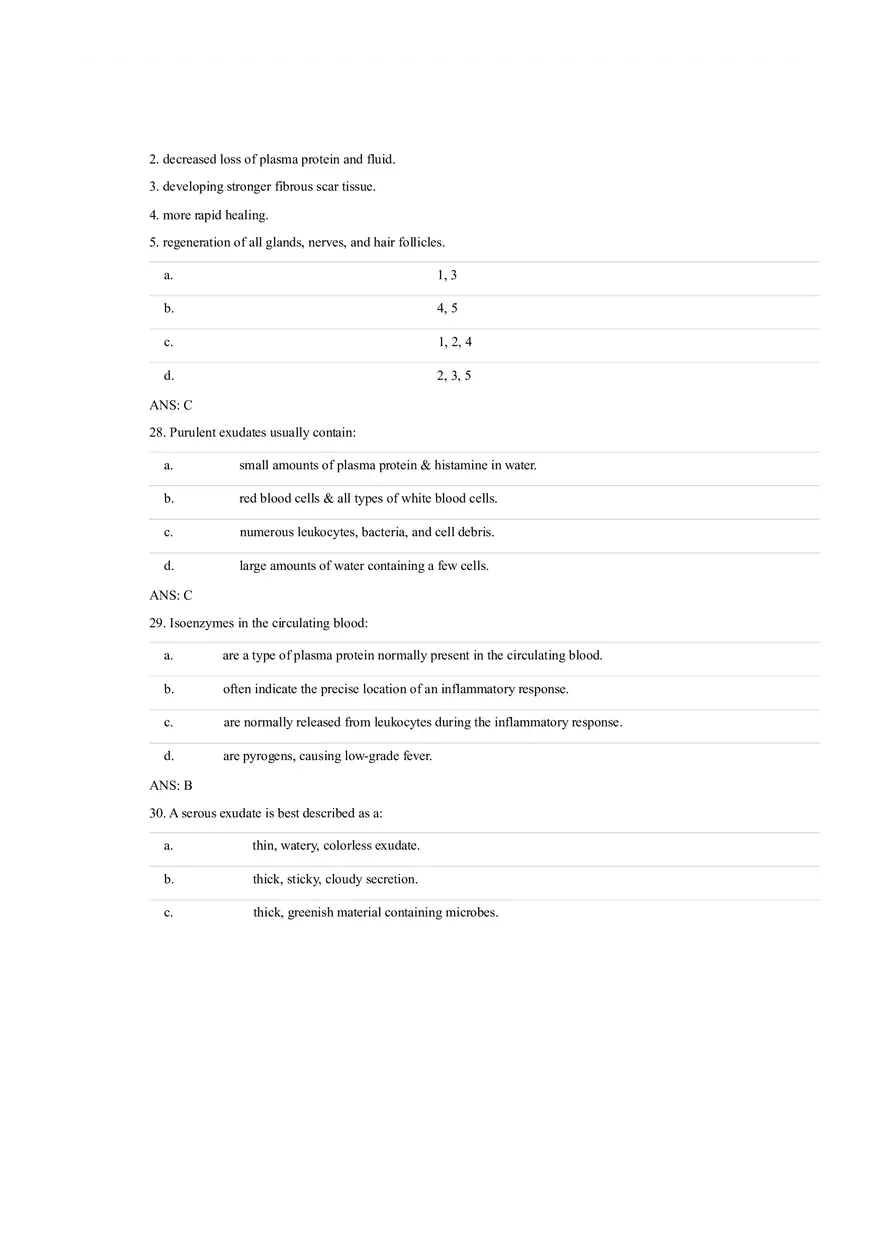 Answer Key - Inflammation and Healing Test Bank - Page 15