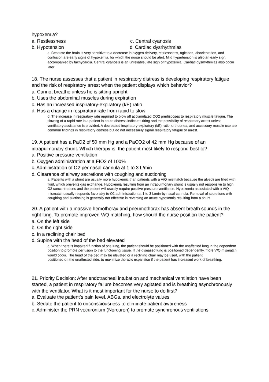 Acute Resp Distress Syndrome (ARDS) Answer Key Part 1 - Page 7