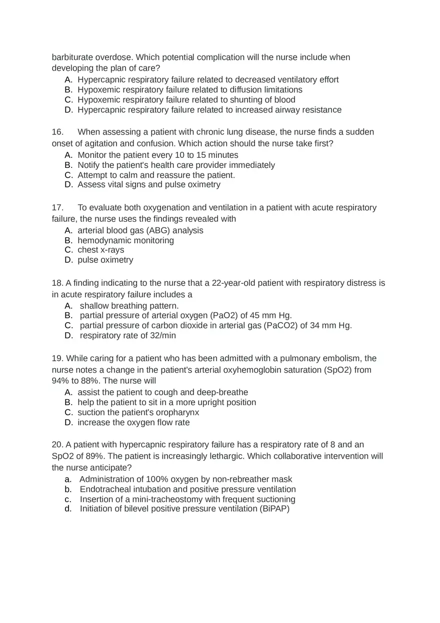Acute Resp Distress Syndrome (ARDS) Answer Key Part 1 - Page 3