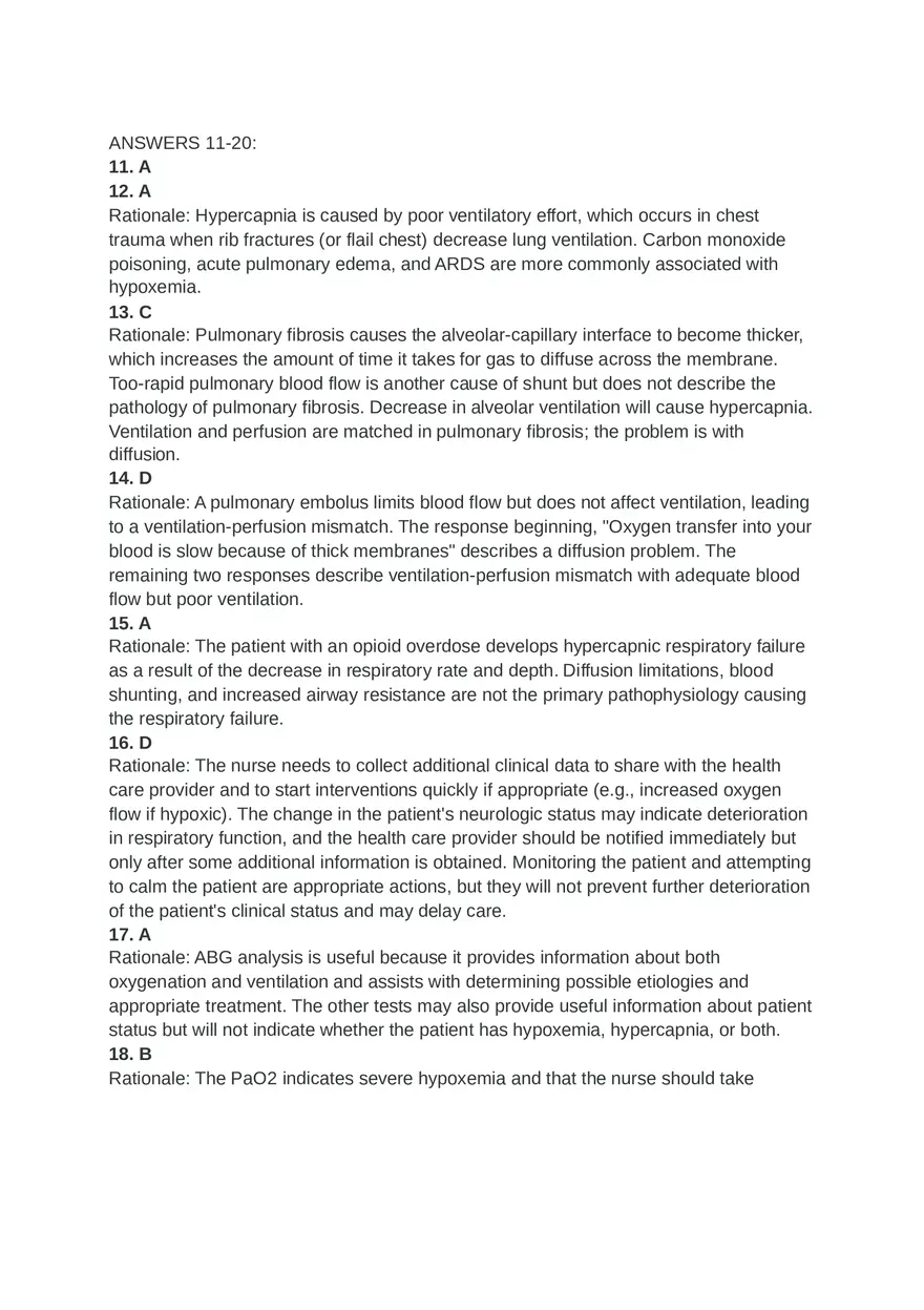 Acute Resp Distress Syndrome (ARDS) Answer Key Part 1 - Page 4
