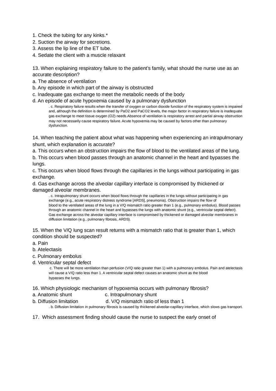 Acute Resp Distress Syndrome (ARDS) Answer Key Part 1 - Page 6