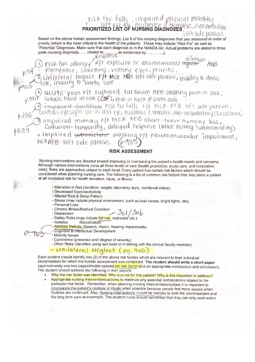 Example Holistic Nursing Assessment - Page 6