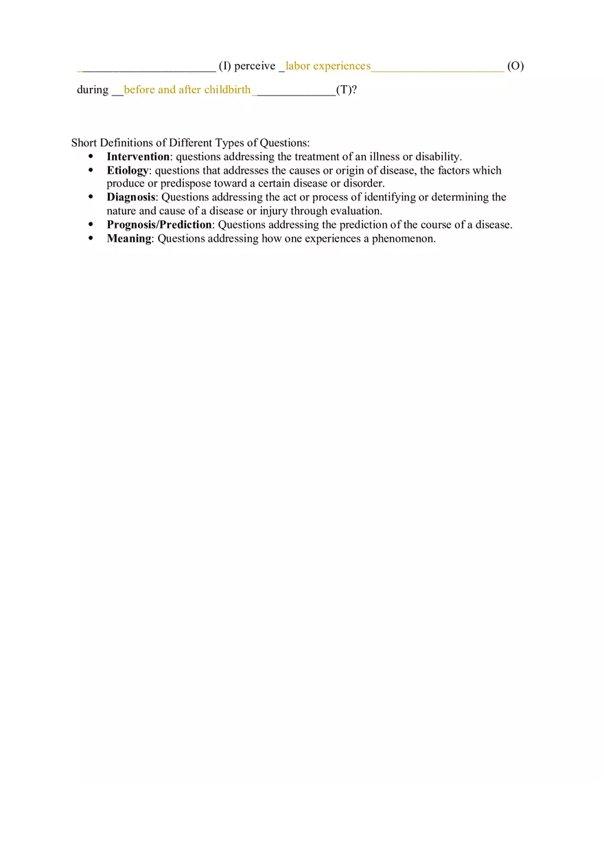 Assignment Asking PICOT Questions Template - Page 2