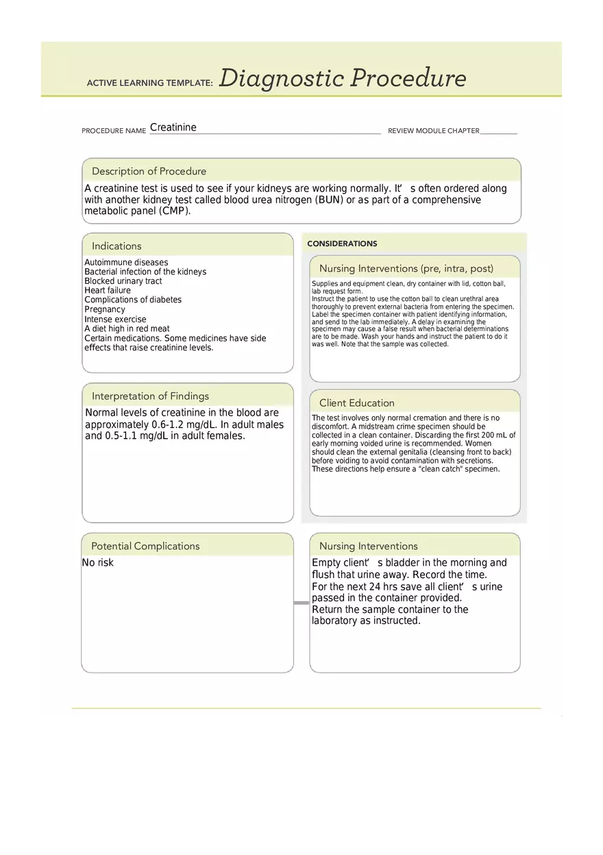 Creatinine - ATI Template - Page 1