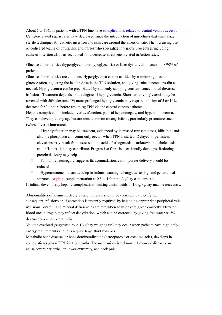 Total Parenteral Nutrition Cheat Sheet for Clinical on Medical Surgical - Page 3