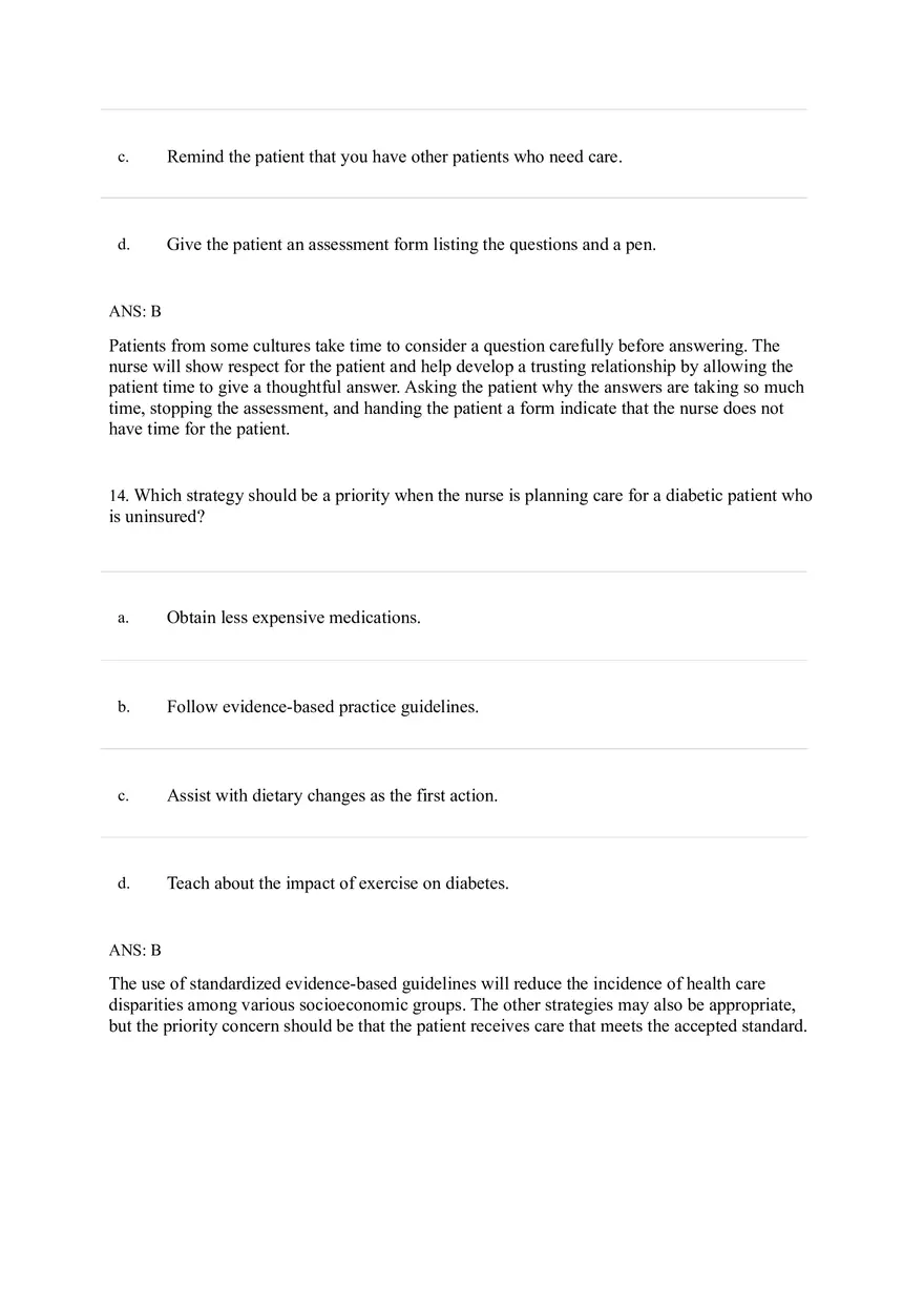 Health Disparities Answer Key Part 1 - Page 10