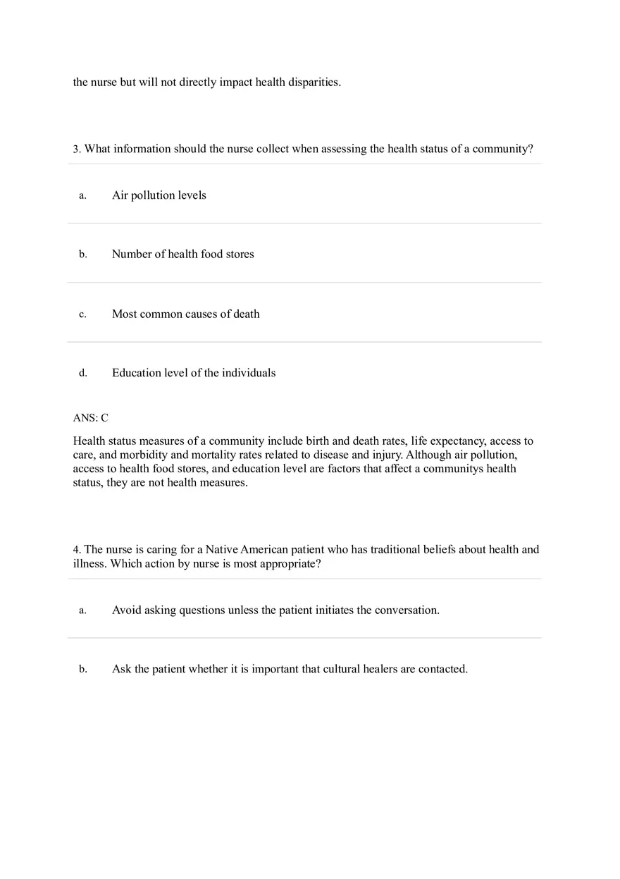 Health Disparities Answer Key Part 1 - Page 3