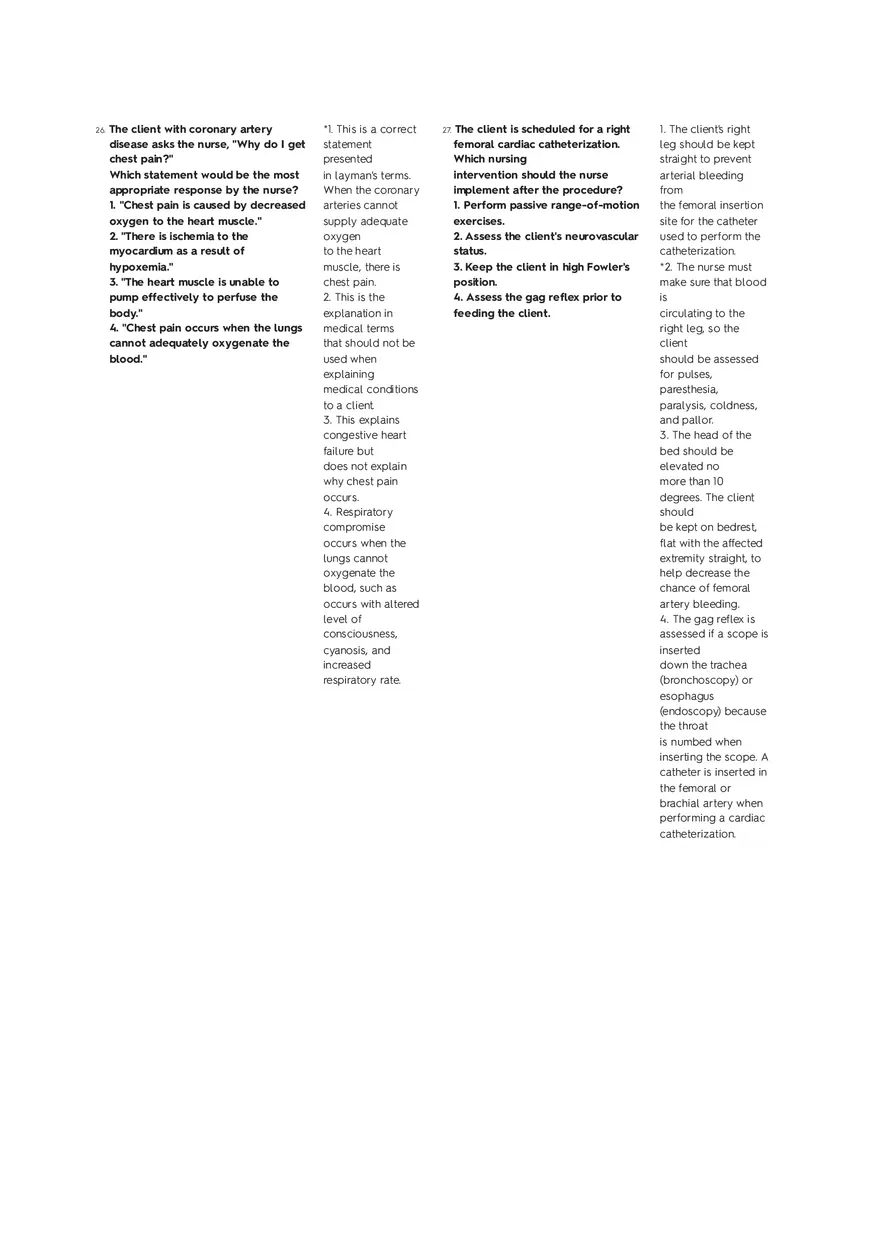 Cardiovascular Questions Part 2 - Page 2