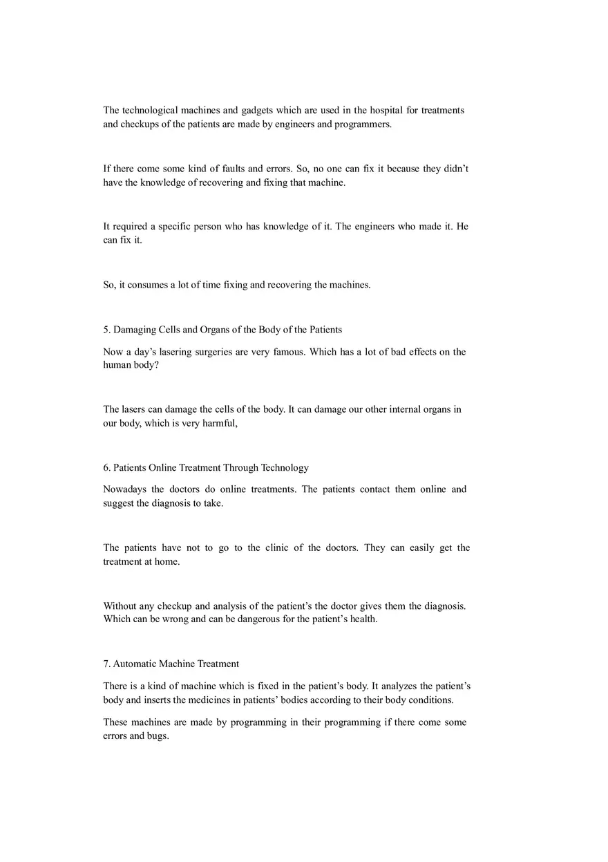 Advantages and Disadvantages of Medical Technology in Healthcare - Page 4