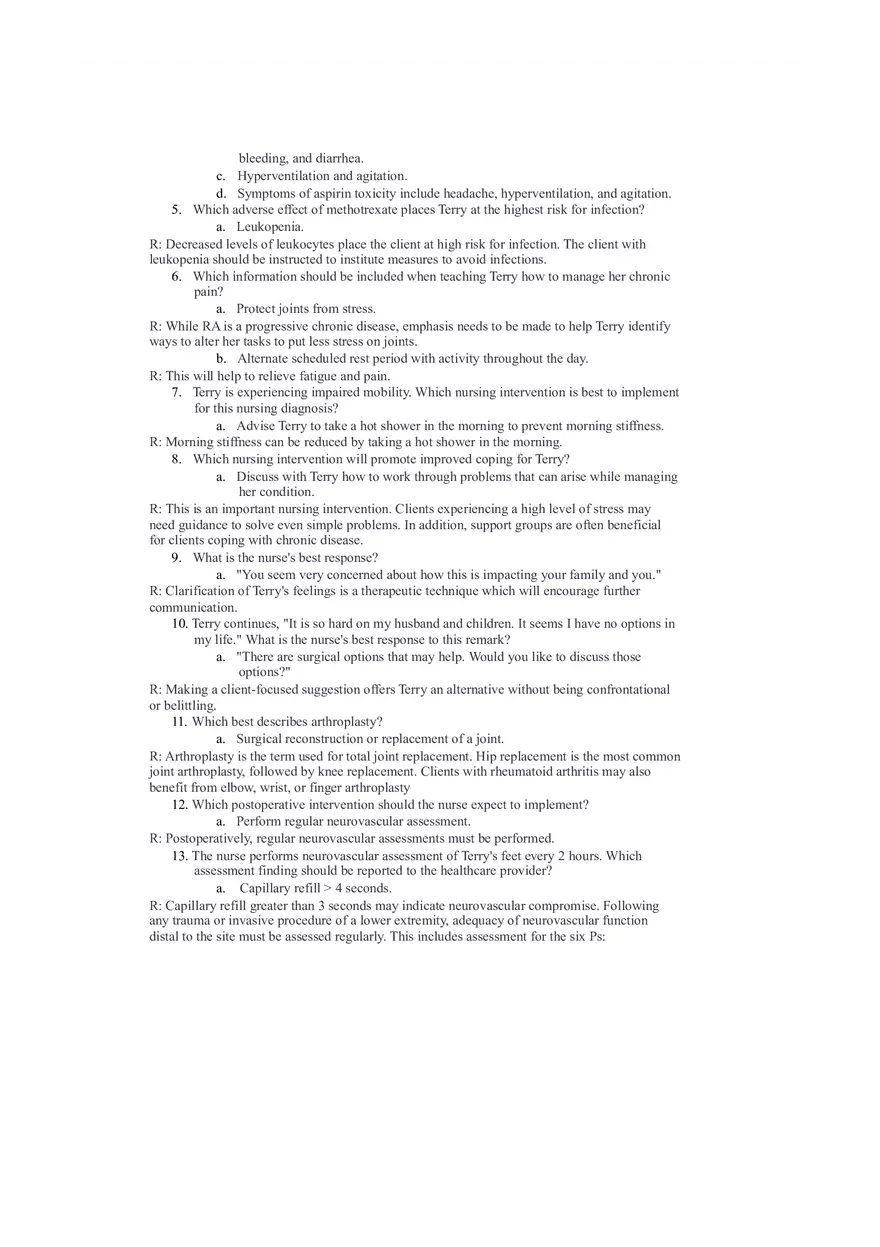 Rheumatoid Arthritis with Joint Arthroplasty Notes - Page 3