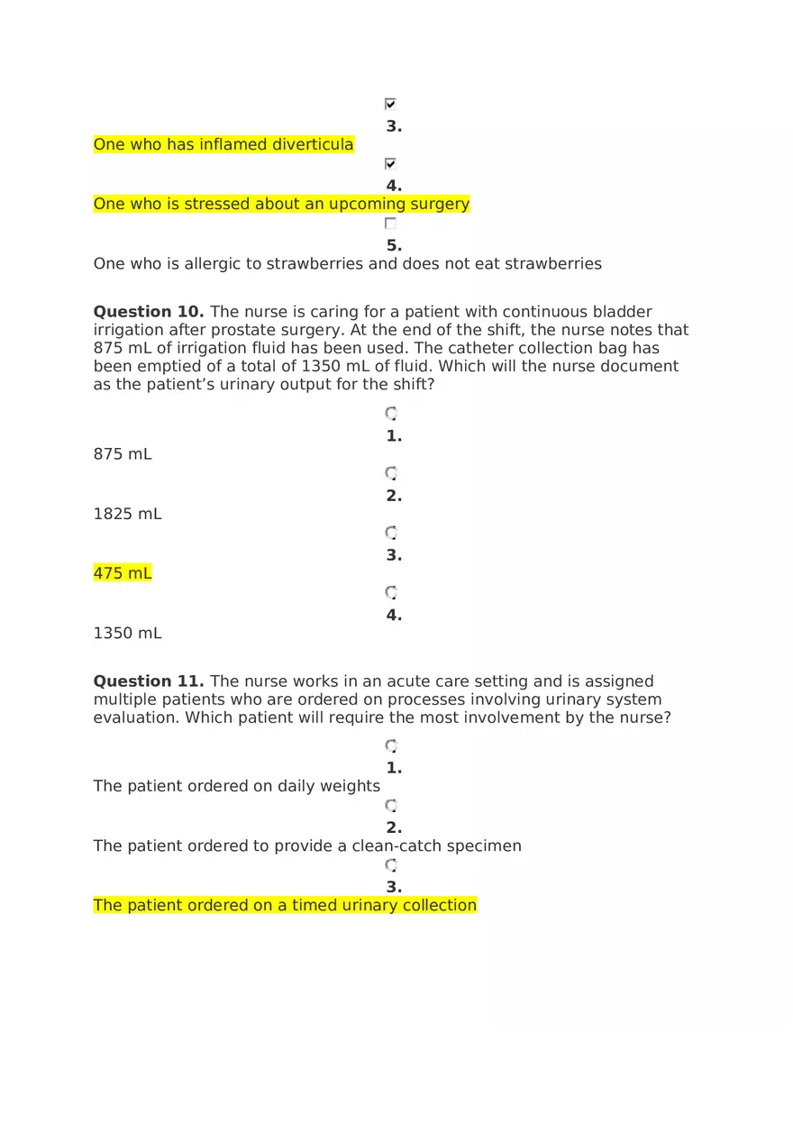 Urinary Bowel Elimination Davis Edge Quiz - Page 7