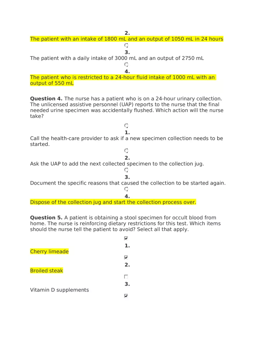 Urinary Bowel Elimination Davis Edge Quiz - Page 2