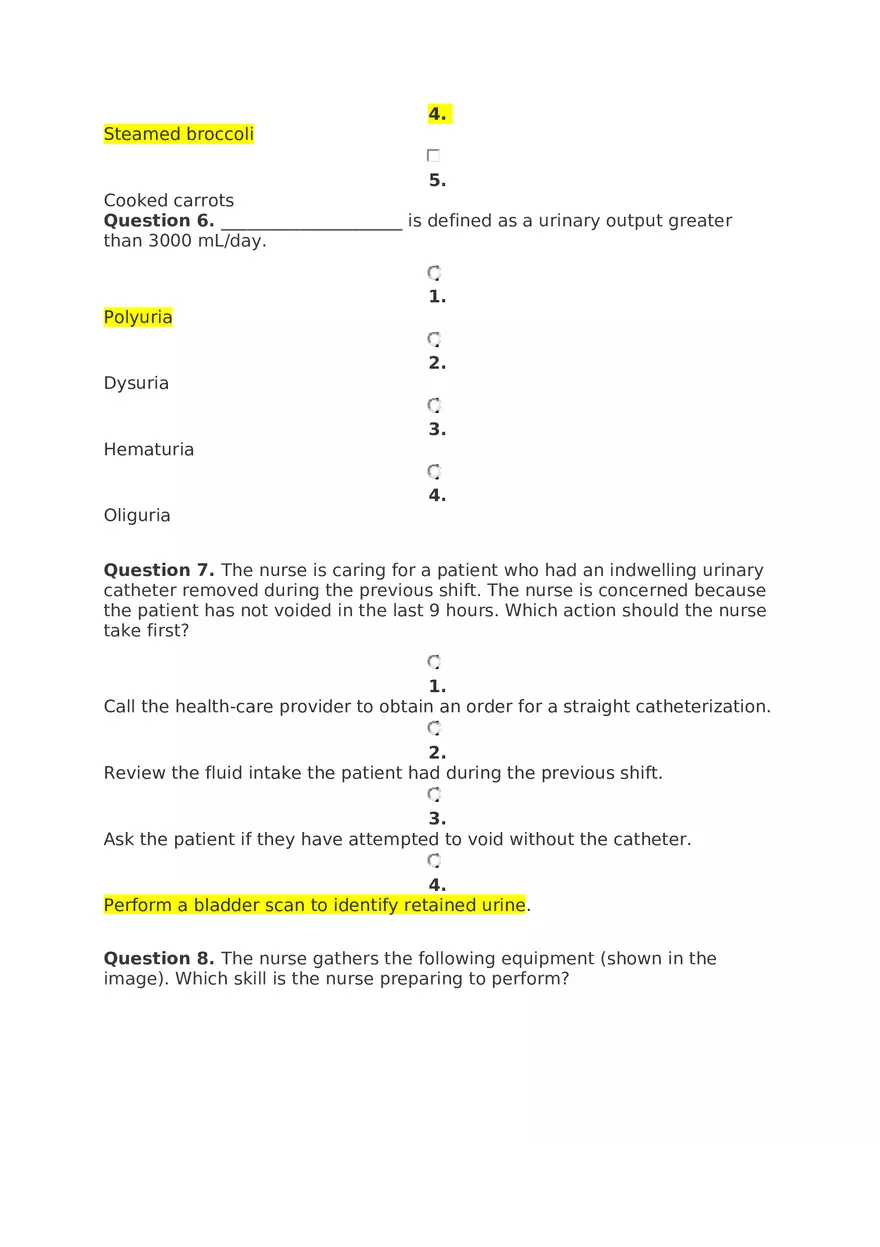 Urinary Bowel Elimination Davis Edge Quiz - Page 5