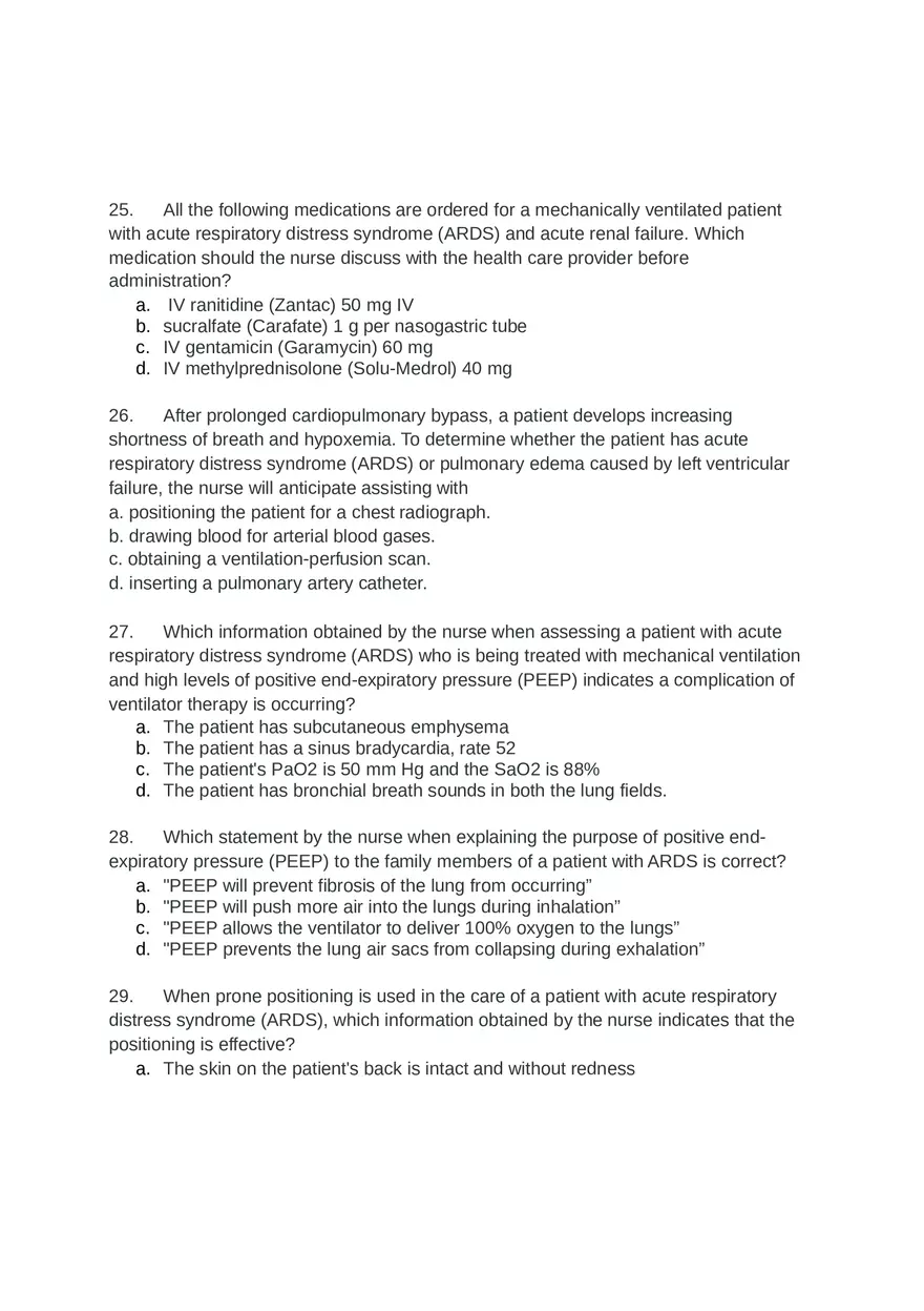 Acute Resp Distress Syndrome (ARDS) Answer Key Part 2 - Page 2