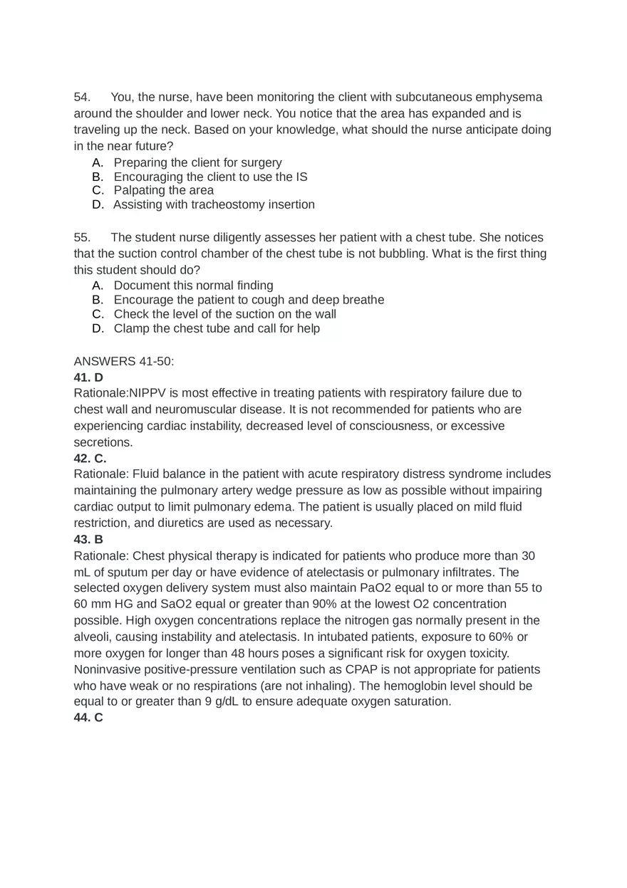 Acute Resp Distress Syndrome (ARDS) Answer Key Part 2 - Page 3