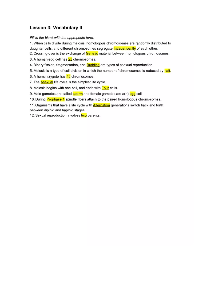 Cell Cycle Mitosis Meiosis Worksheet Answers - Page 15