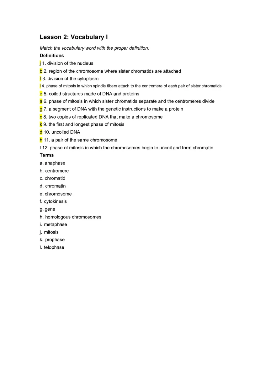 Cell Cycle Mitosis Meiosis Worksheet Answers - Page 5