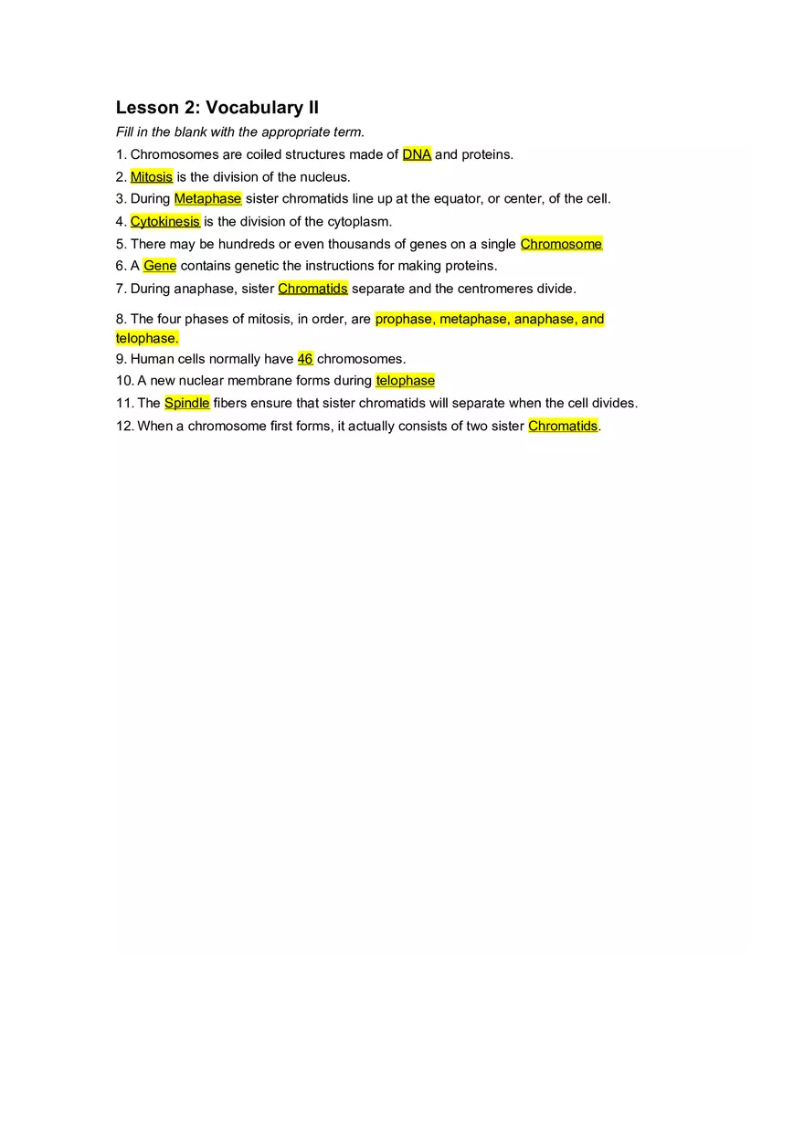 Cell Cycle Mitosis Meiosis Worksheet Answers - Page 6