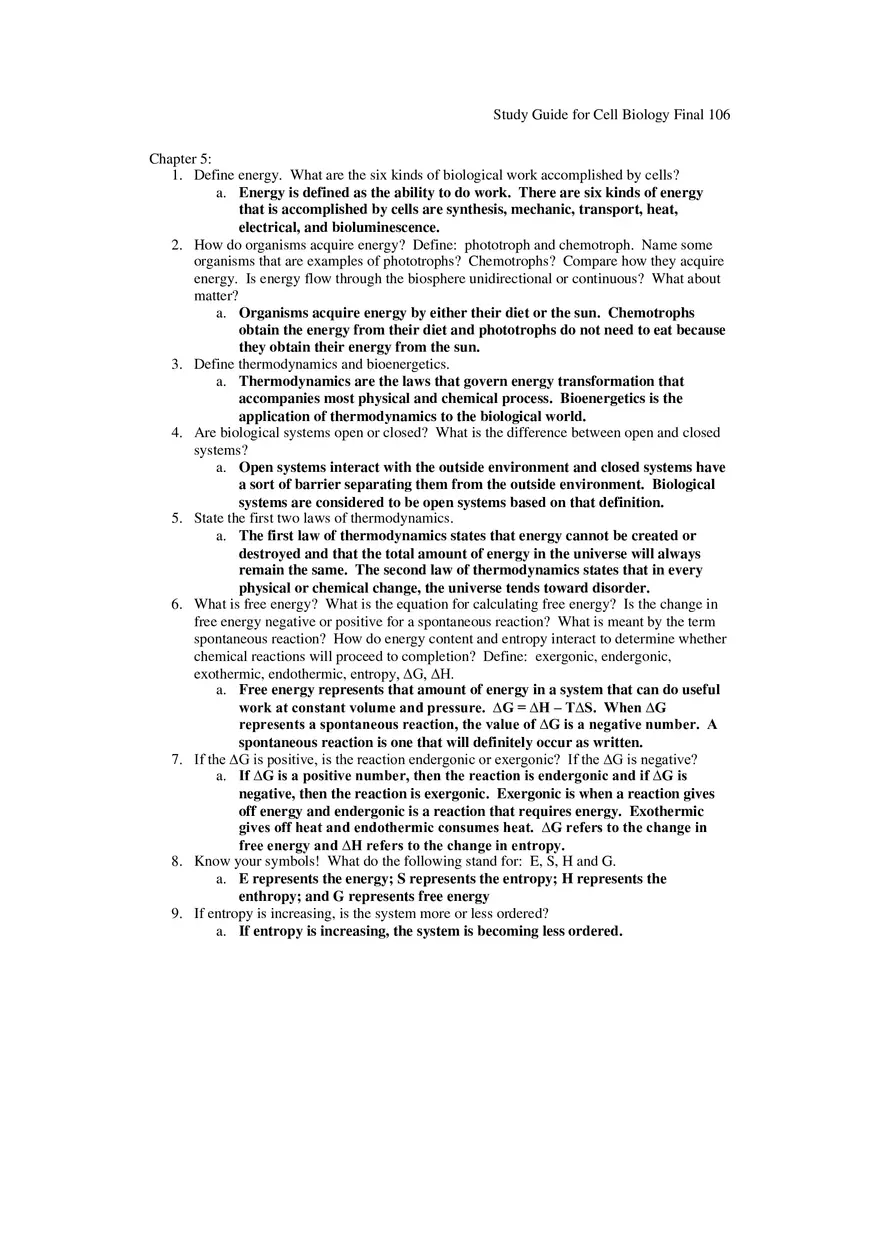 Study Guide for Cell Biology Final Part 9 - Page 4