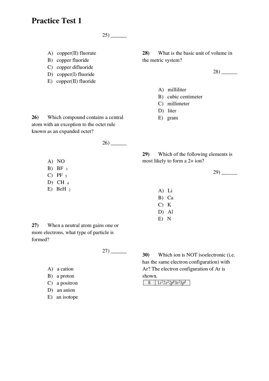 Introductory Chemistry Practice Test 1 With Answer Keys - Page 11