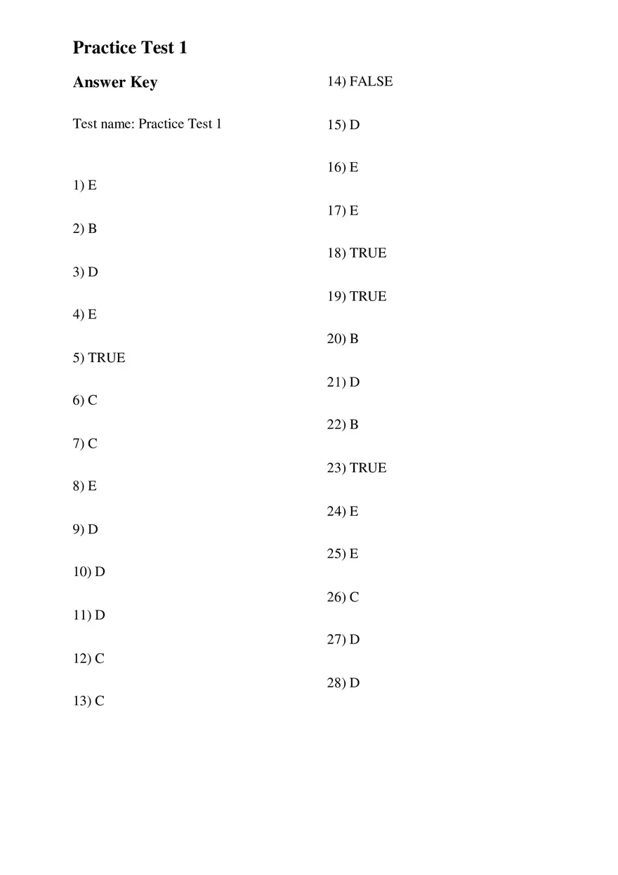 Introductory Chemistry Practice Test 1 With Answer Keys - Page 1