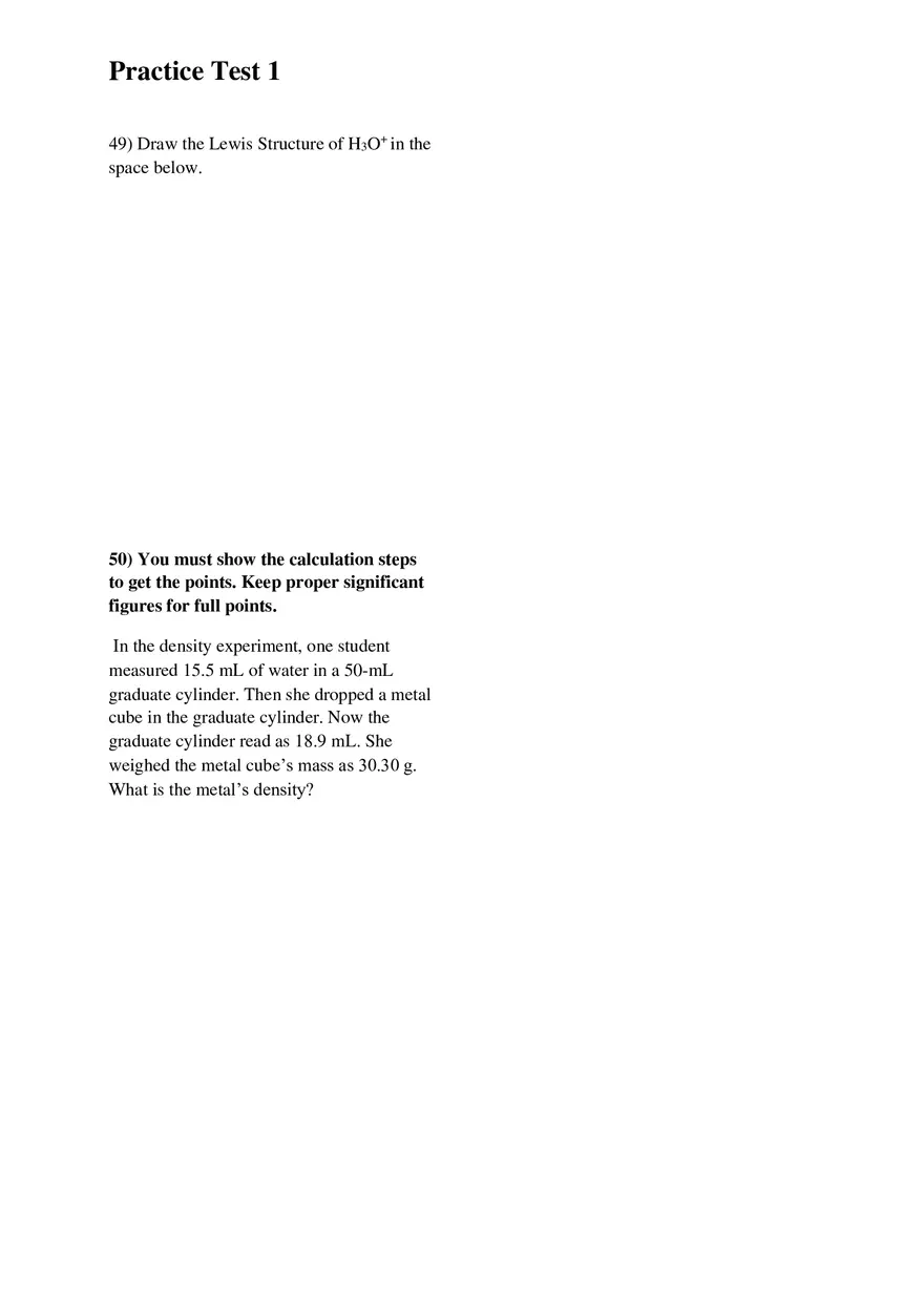 Introductory Chemistry Practice Test 1 With Answer Keys - Page 5
