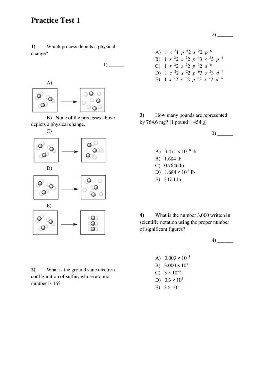Introductory Chemistry Practice Test 1 With Answer Keys - Page 6