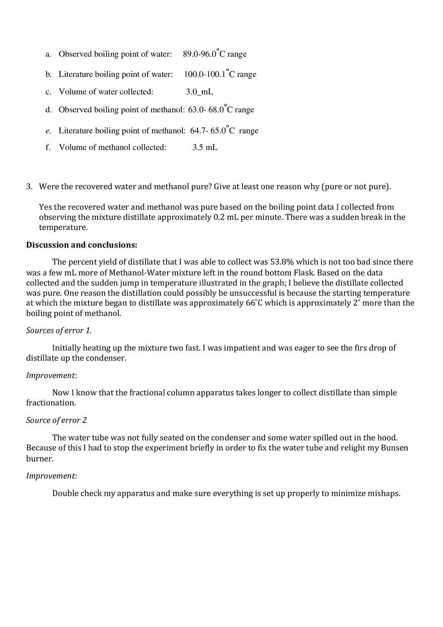 Distillation Laboratory Report - Page 6
