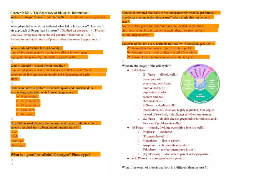 Molecular Biology - Lecture Notes 1-5 - Page 3