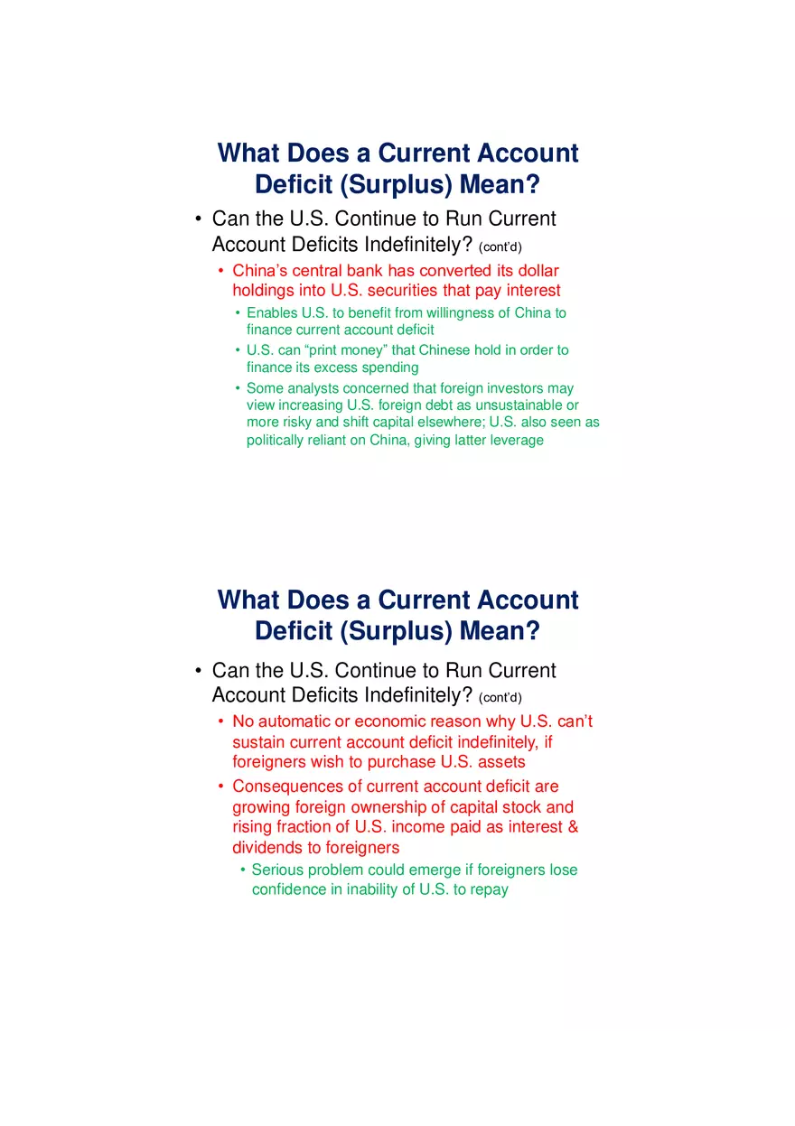 What Does a Current Account Deficit (Surplus) Mean Lecture - Page 8