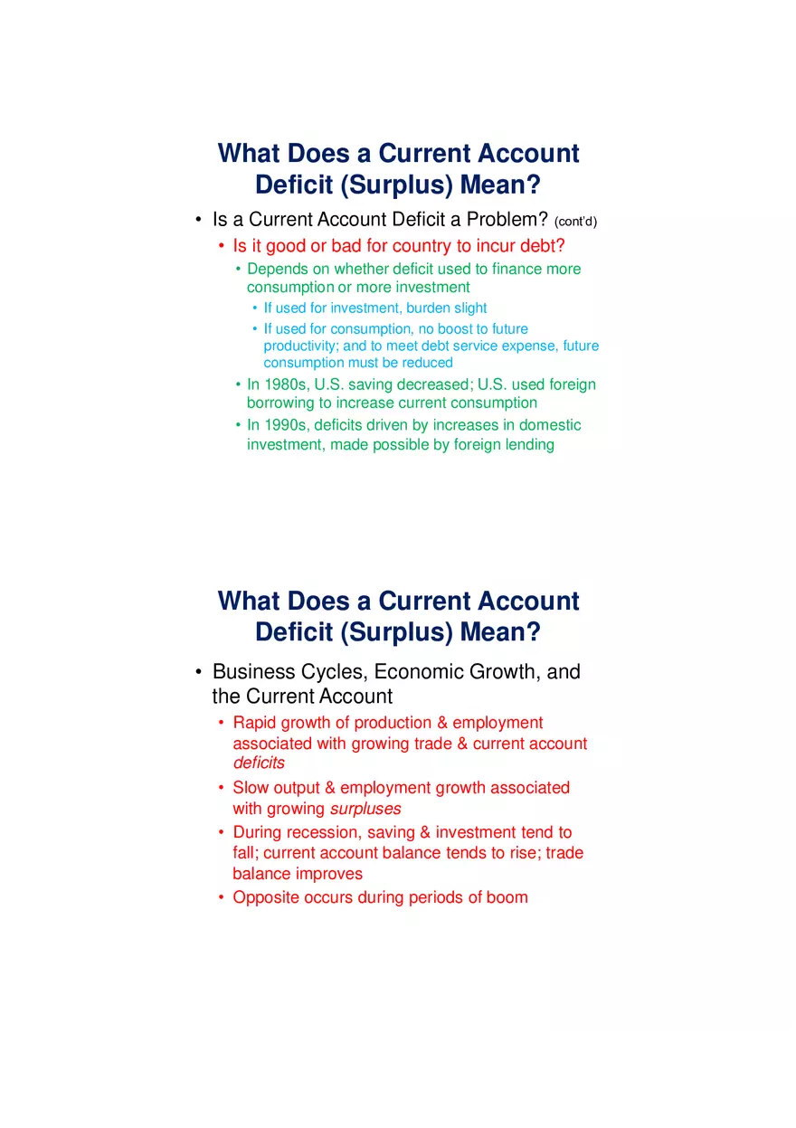 What Does a Current Account Deficit (Surplus) Mean Lecture - Page 5