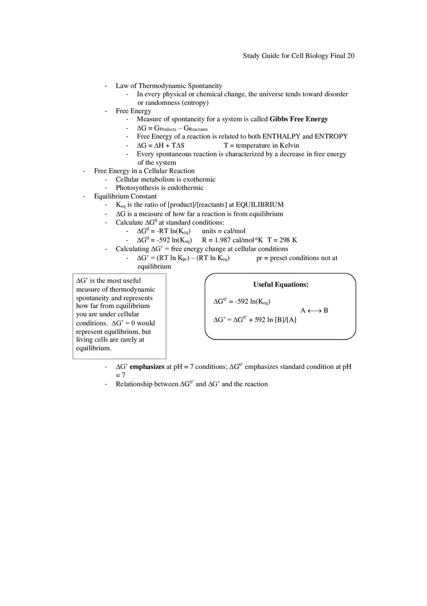 Study Guide for Cell Biology Final Part 2 - Page 12