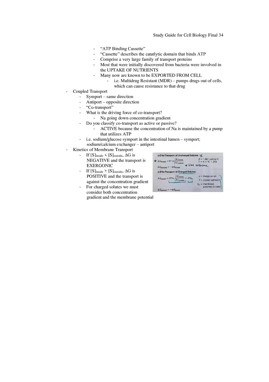 Study Guide for Cell Biology Final Part 3 - Page 11