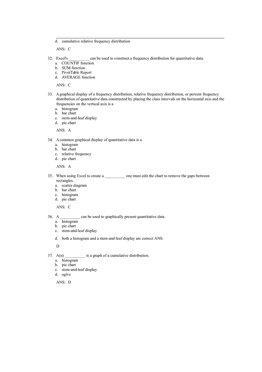 Descriptive Statistics - Tabular and Graphical Displays Chapter 2 Answers 1 - Page 7