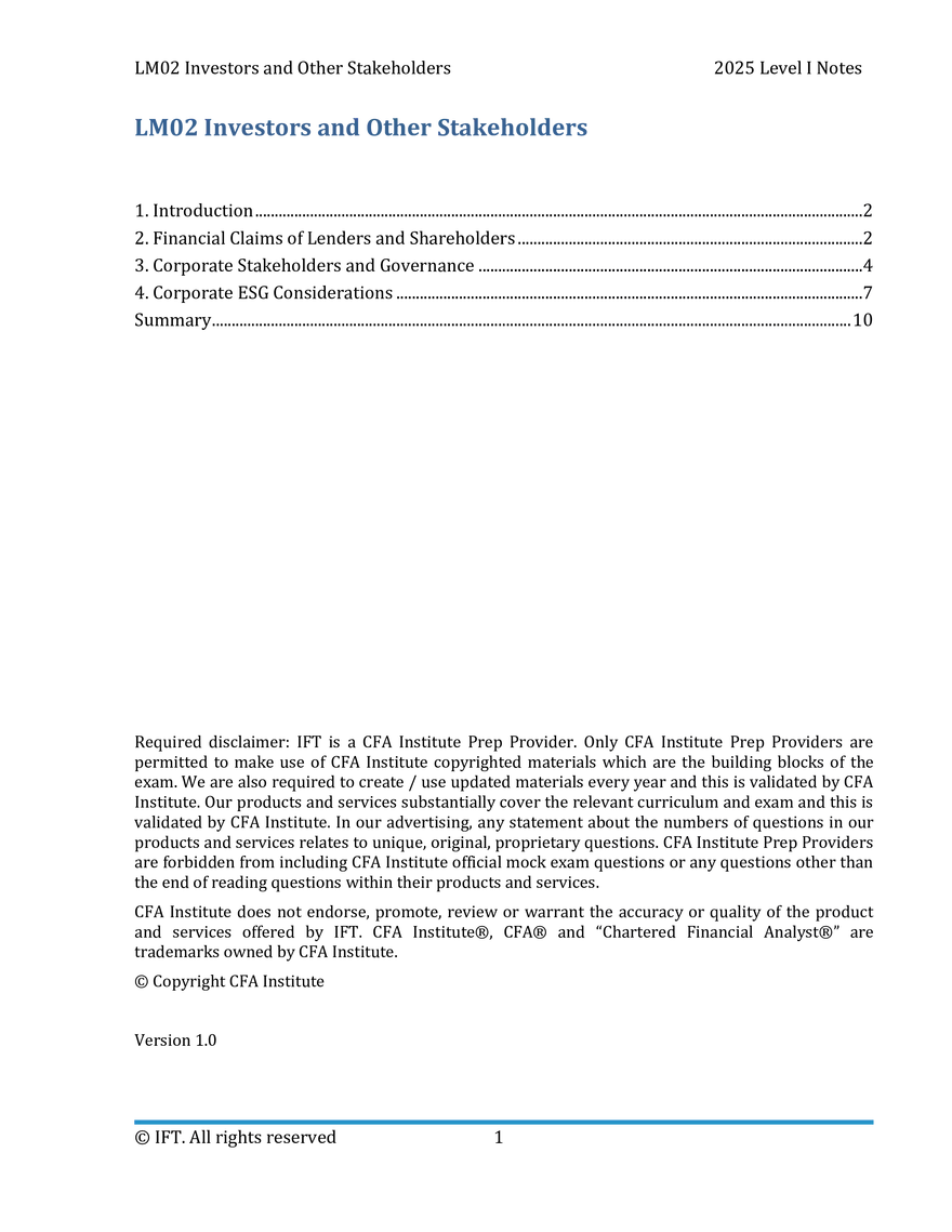 LM02 Investors and Other Stakeholders - Page 1