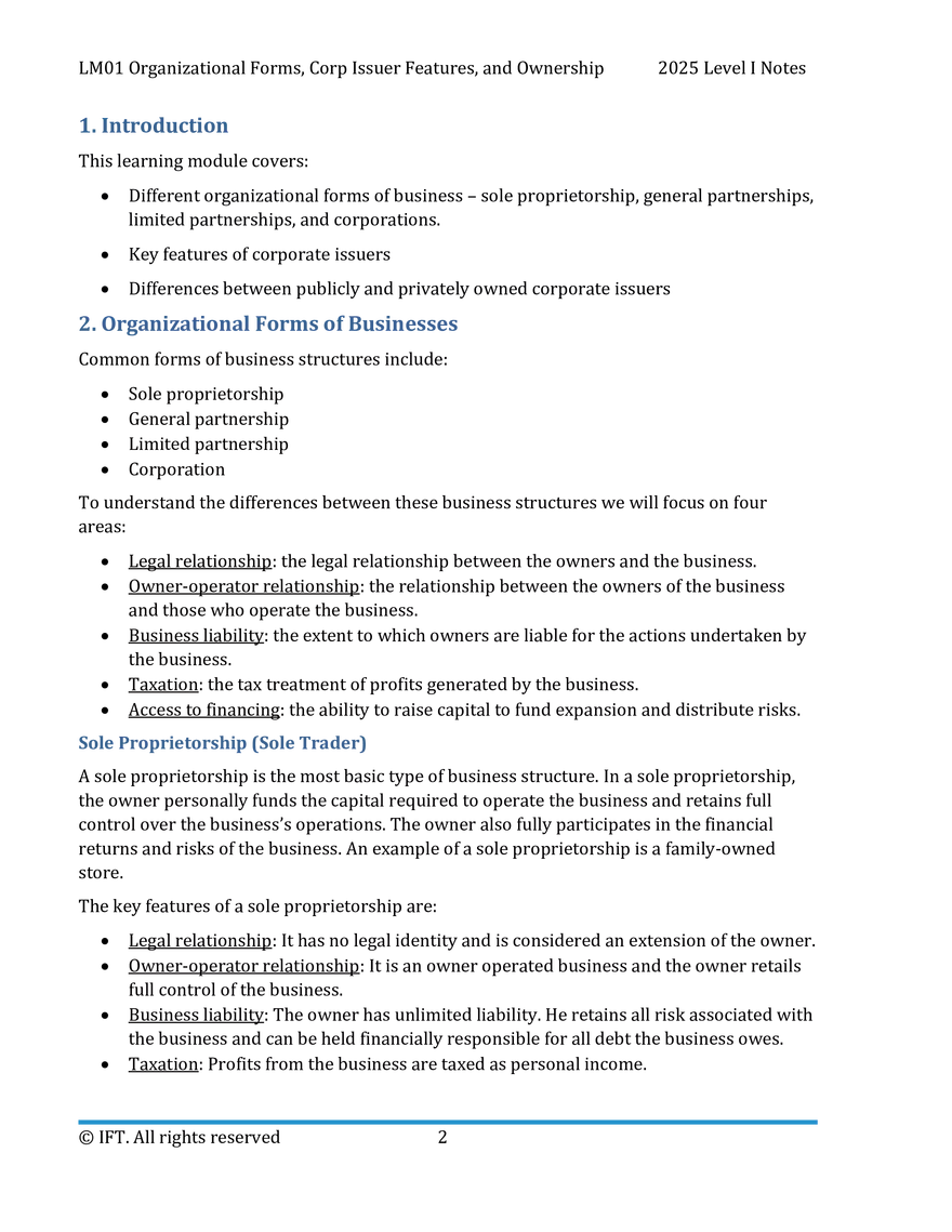 LM01 Organizational Forms, Corporate Issuer Features, and Ownership - Page 2
