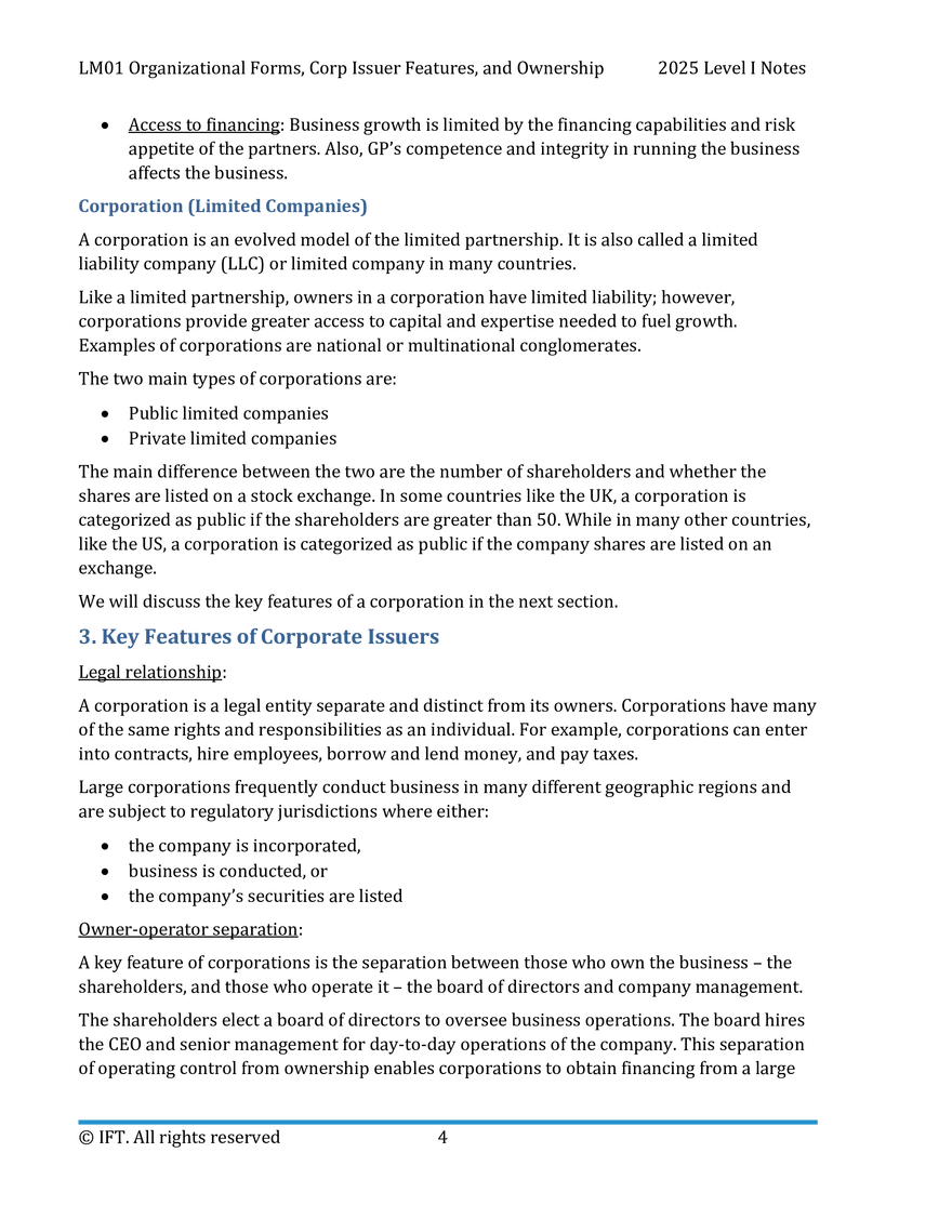 LM01 Organizational Forms, Corporate Issuer Features, and Ownership - Page 5