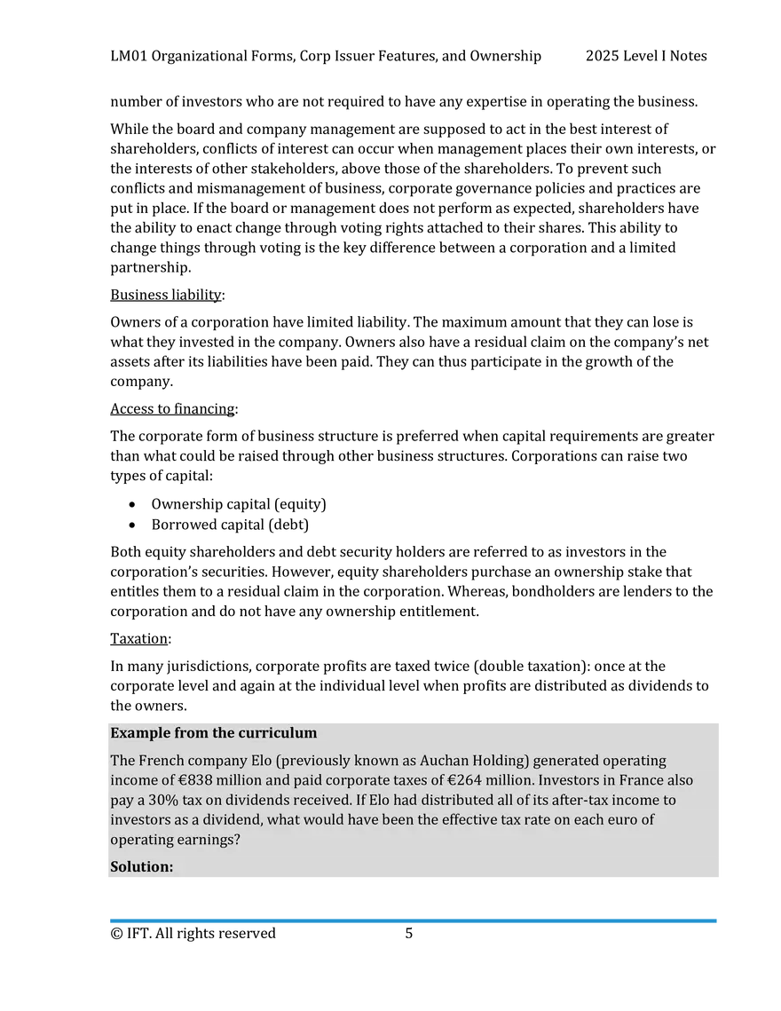 LM01 Organizational Forms, Corporate Issuer Features, and Ownership - Page 6