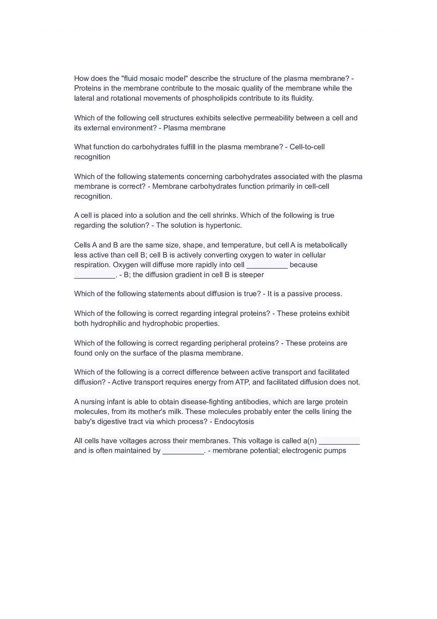 Fluid Mosaic Model Review - Page 1