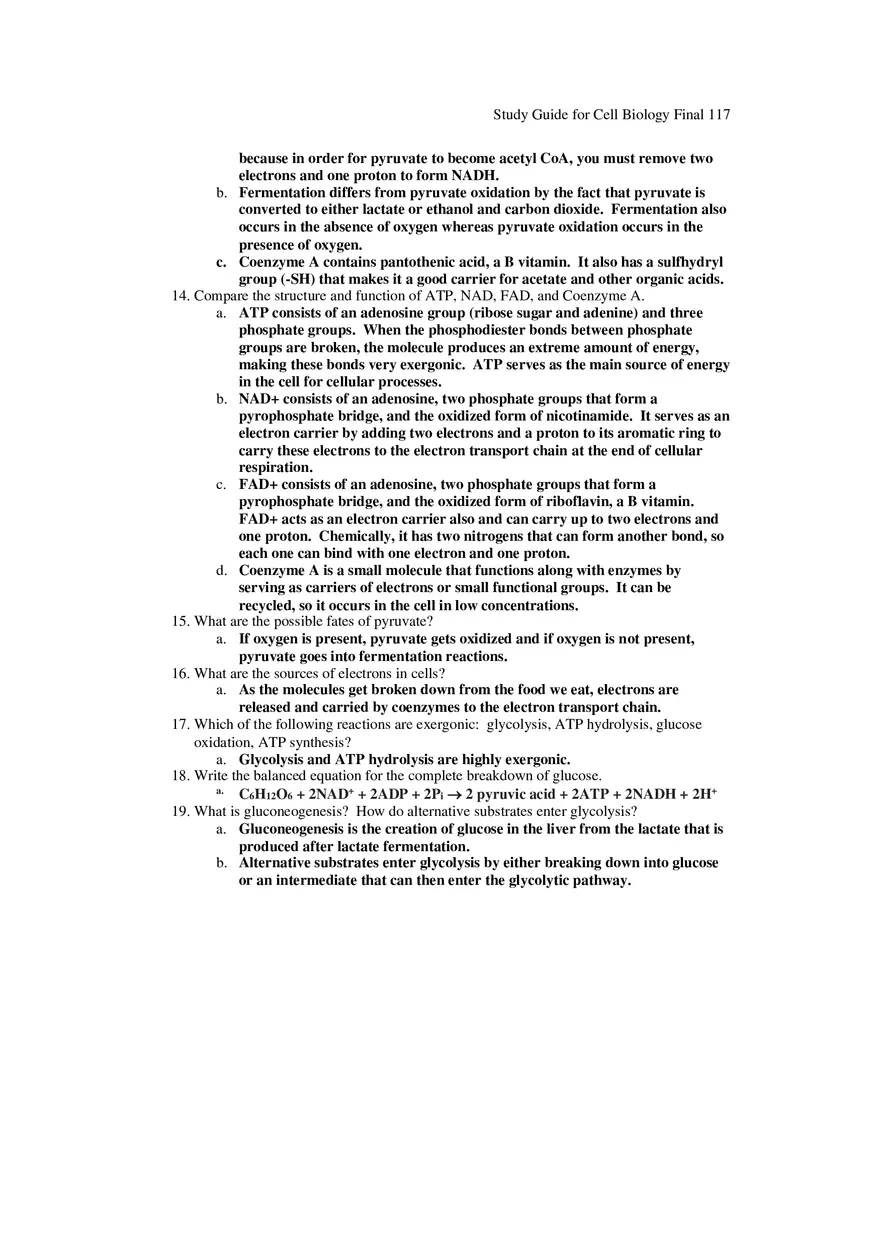 Study Guide for Cell Biology Final Part 10 - Page 7