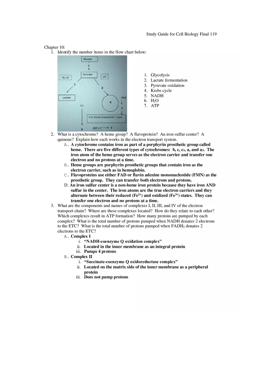 Study Guide for Cell Biology Final Part 10 - Page 9